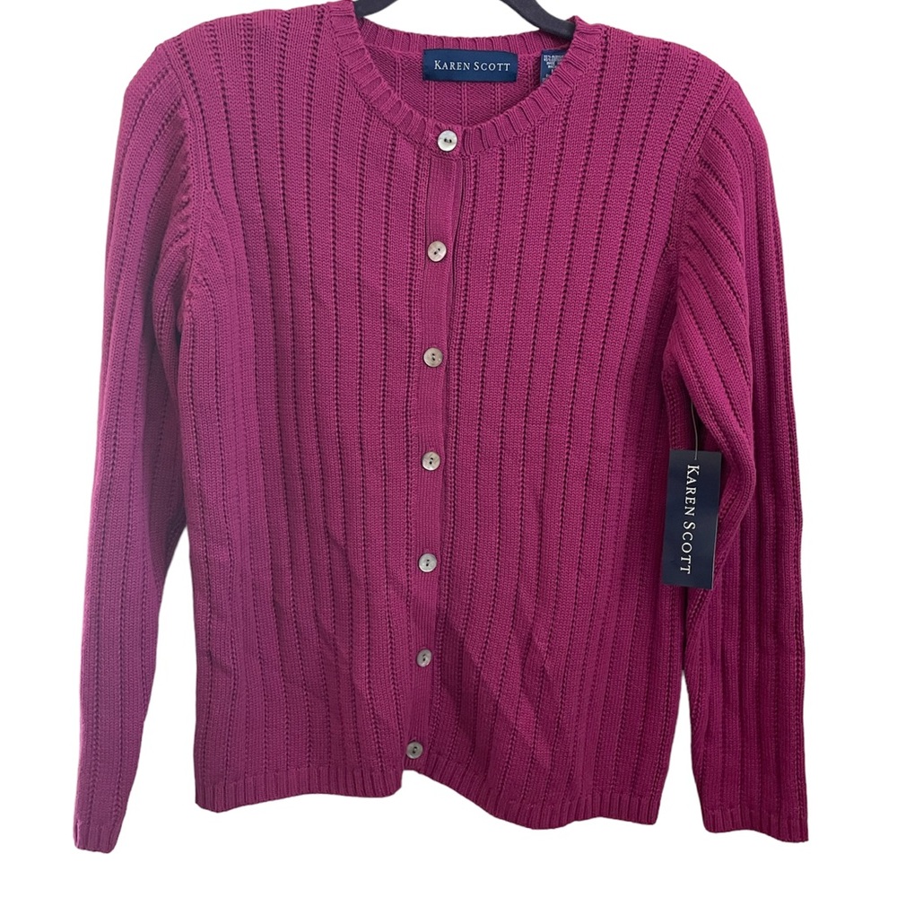 Karen Scott Cardigan Sweater - M, NWT  Retro / Vintage